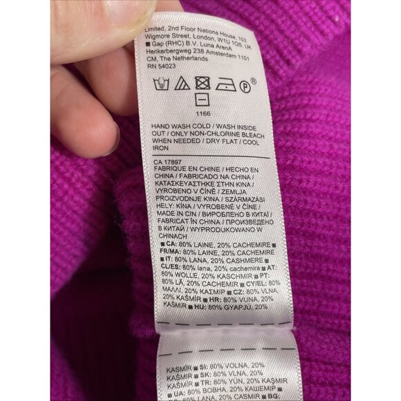 Athleta Wool Cashmere Aspen Turtleneck Sweater Womens Size Small Hot Pink - Picture 10 of 15